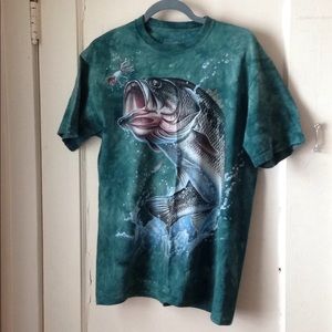 Tie dye large mouth bass tshirt